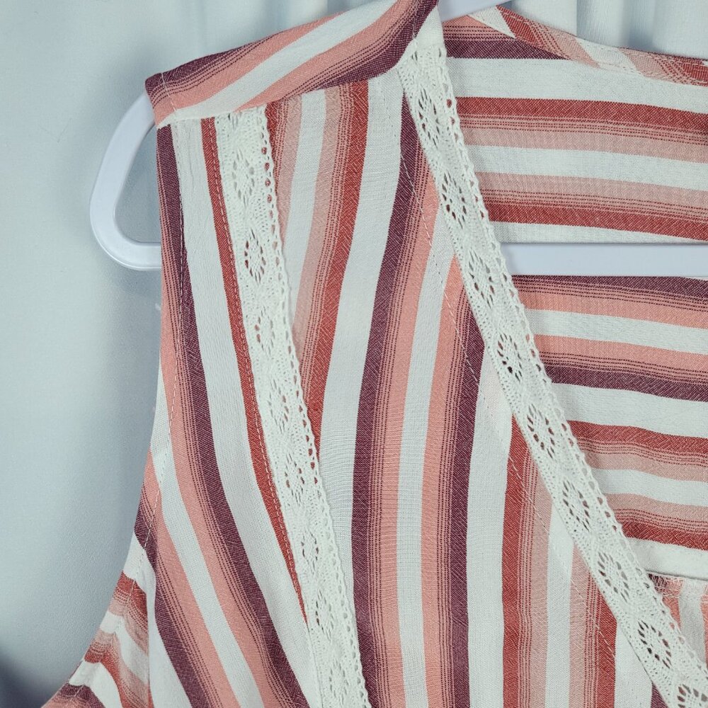 Lane Bryant Sleeveless Blouse Women's Size 20 Pink Ivory Stripe NEW - Picture 8 of 16